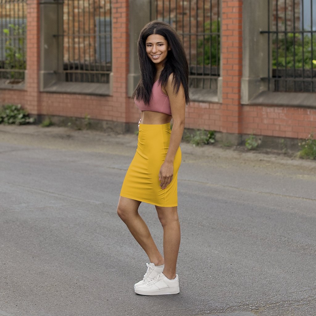 Womens Skirt, Yellow Pencil Skirt