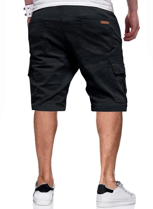 JMIERR Men's Cargo Shorts with Pockets Relaxed Fit Drawstring Golf Shorts Men Casual Stretch Shorts Twill Beach Shorts