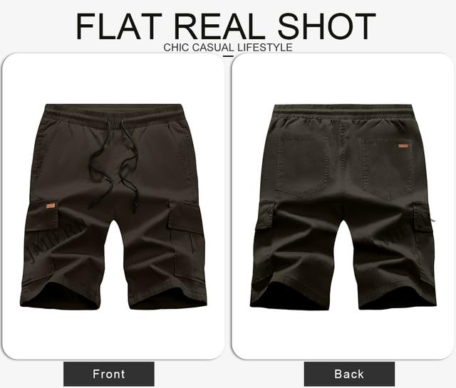 JMIERR Men's Cargo Shorts with Pockets Relaxed Fit Drawstring Golf Shorts Men Casual Stretch Shorts Twill Beach Shorts