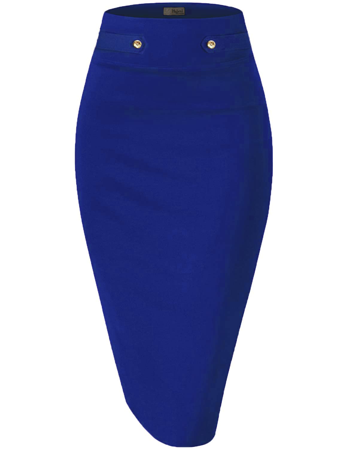 Hybrid & Company H&C Women Premium Nylon Ponte Stretch Office Pencil Skirt Made Below Knee Made in The USA