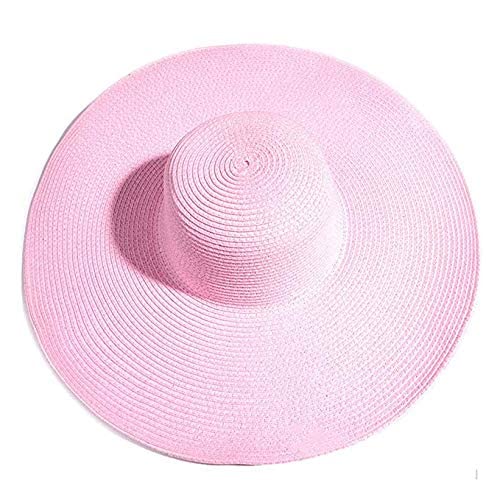 Baonmy Women’s Ridge Wide Brim Sun Hat Beachwear Summer Straw Hat