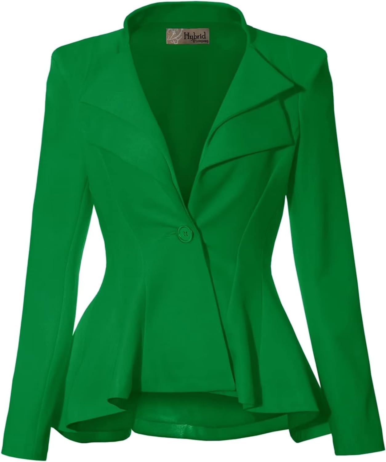 Hybrid & Company Women Double Notch Lapel Sharp Shoulder Pad Office Blazer