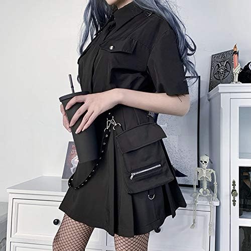 IDEALSANXUN Gothic Plaid Mini Skirts for Womens Short High Waist Plaid Skirts