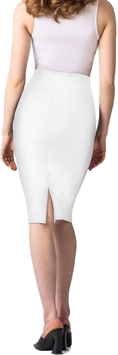 Hybrid & Company H&C Women Premium Nylon Ponte Stretch Office Pencil Skirt Made Below Knee Made in The USA