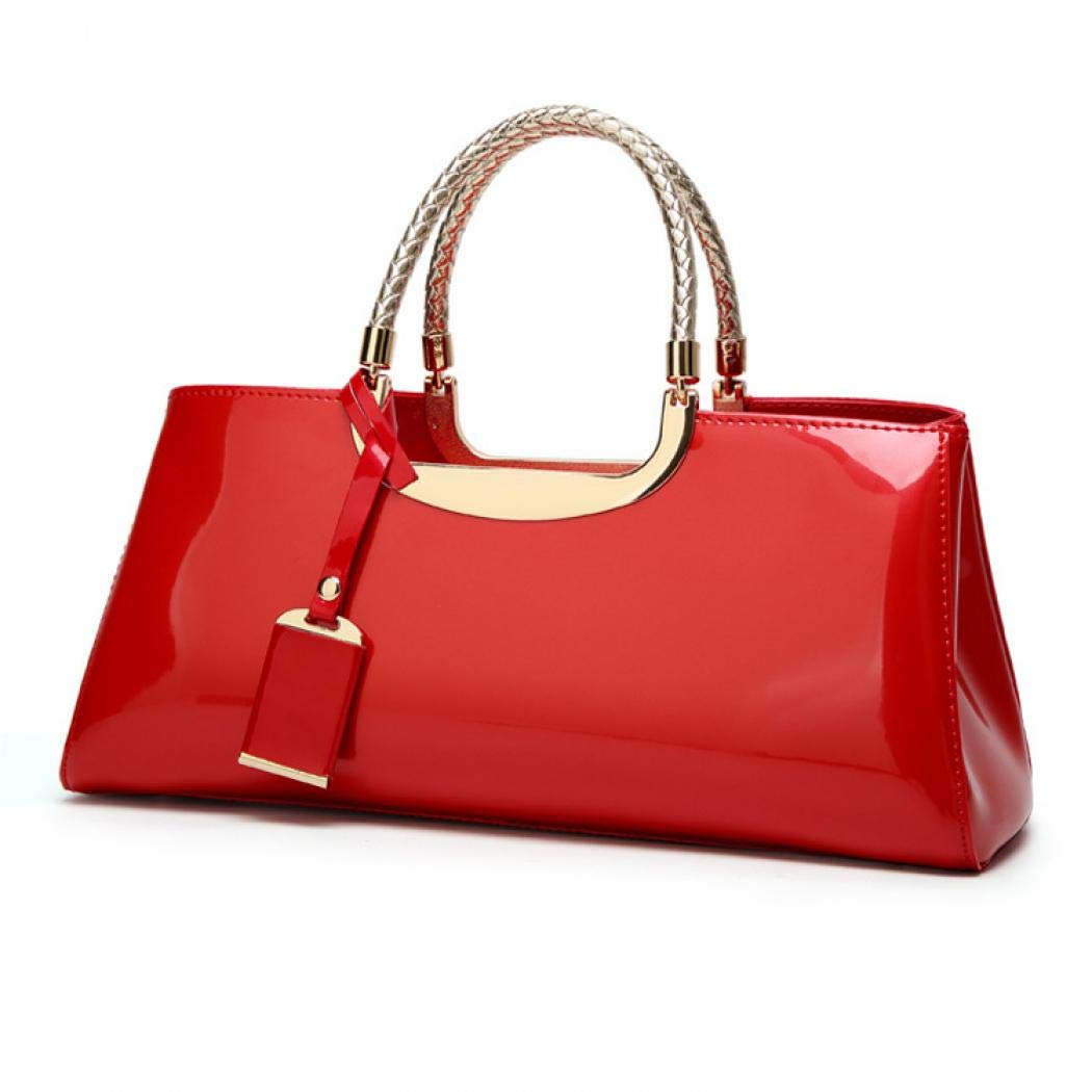 jessie Patent Leather Structured Shoulder Handbag Women Evening Party Satchel Crossbody Top Handle Bags