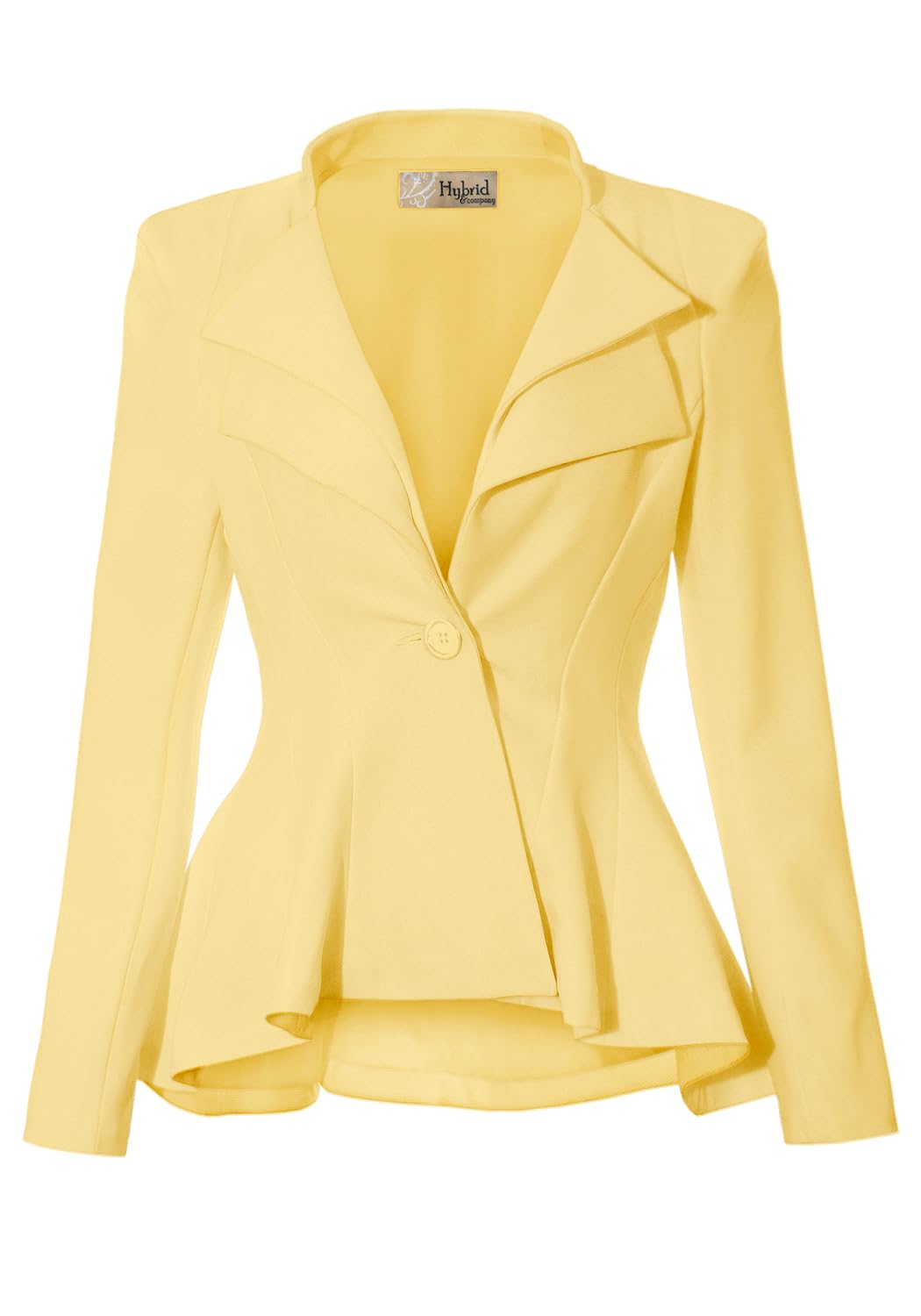 Hybrid & Company Women Double Notch Lapel Sharp Shoulder Pad Office Blazer