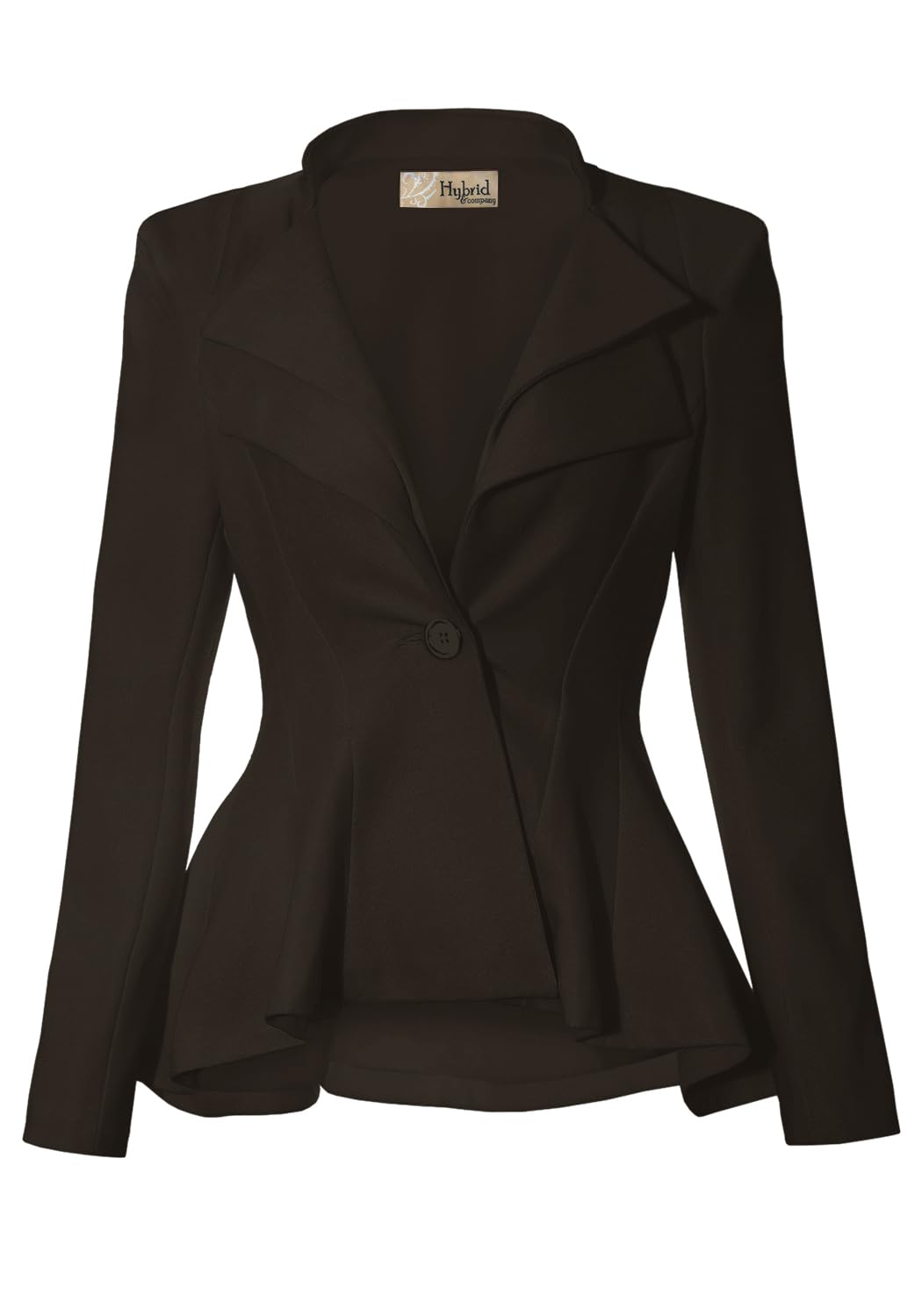 Hybrid & Company Women Double Notch Lapel Sharp Shoulder Pad Office Blazer