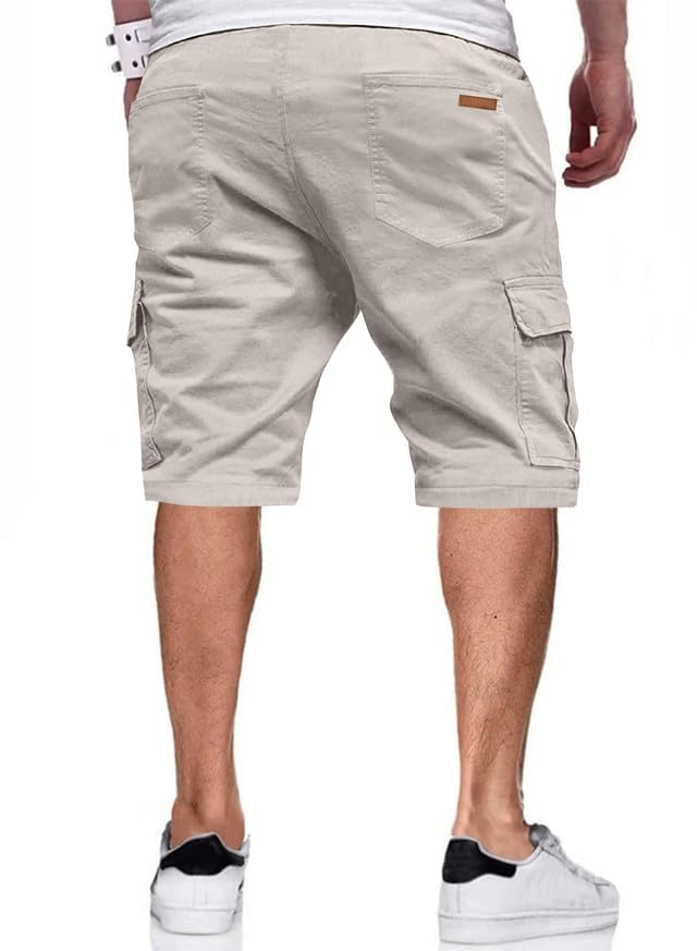 JMIERR Men's Cargo Shorts with Pockets Relaxed Fit Drawstring Golf Shorts Men Casual Stretch Shorts Twill Beach Shorts