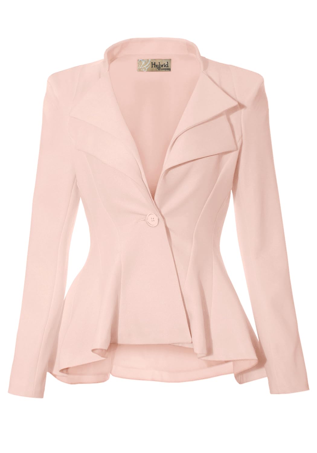 Hybrid & Company Women Double Notch Lapel Sharp Shoulder Pad Office Blazer