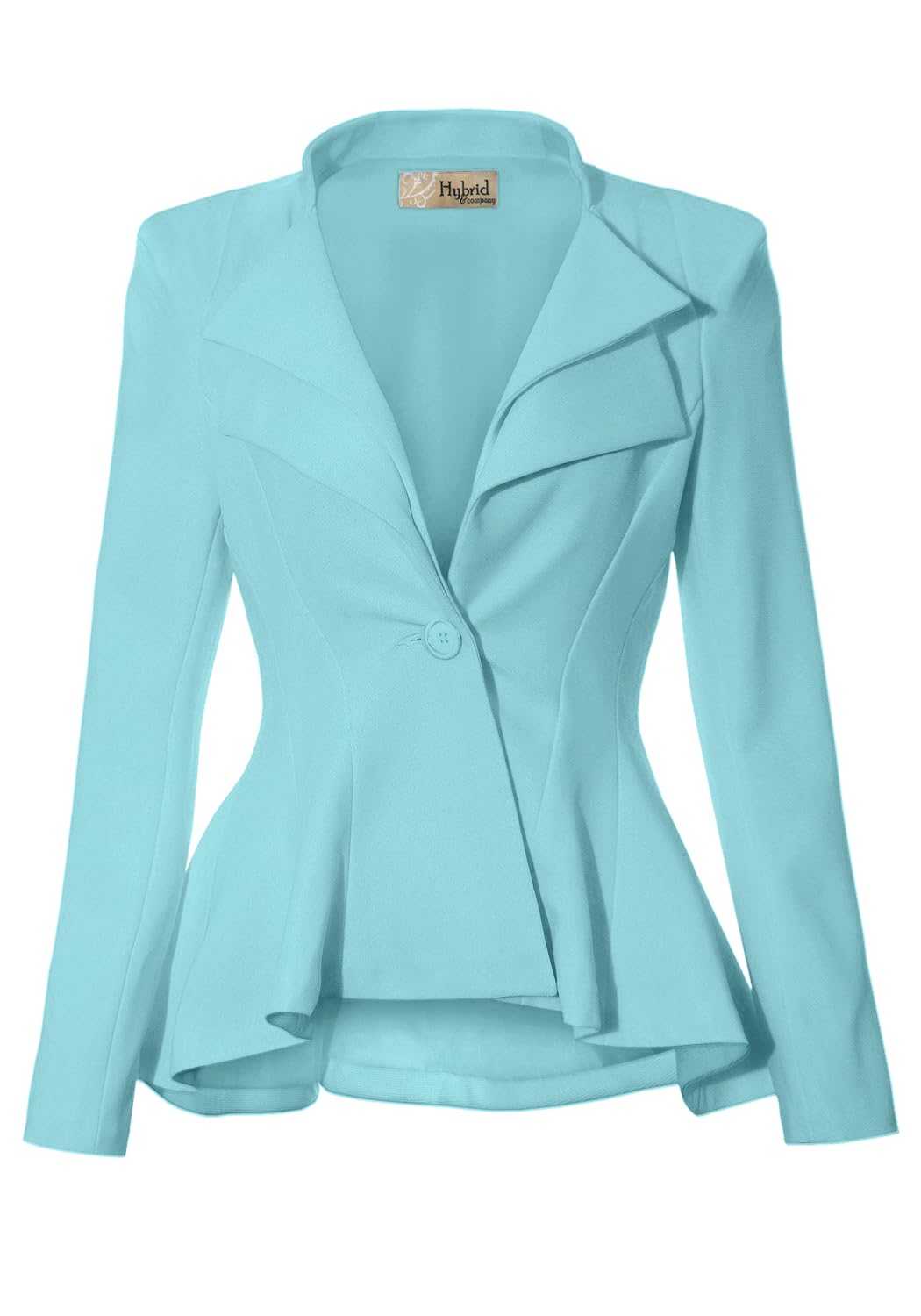 Hybrid & Company Women Double Notch Lapel Sharp Shoulder Pad Office Blazer