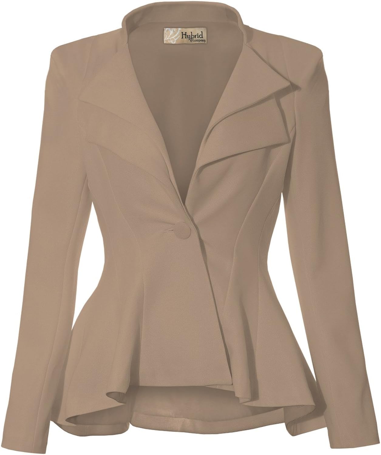 Hybrid & Company Women Double Notch Lapel Sharp Shoulder Pad Office Blazer