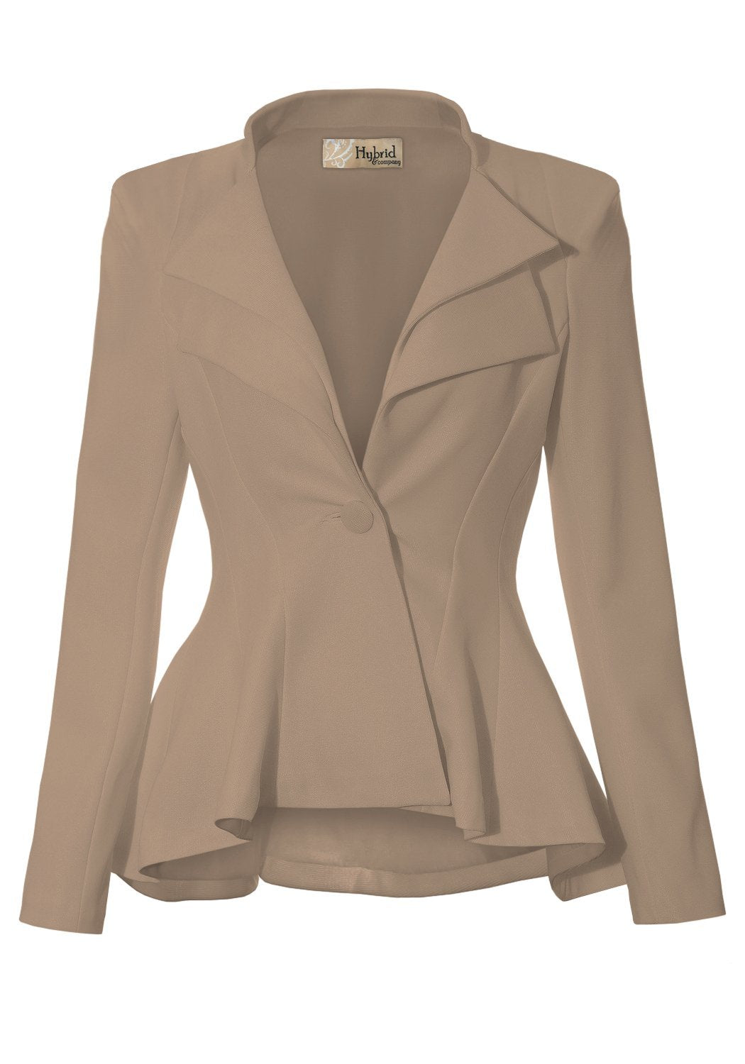 Hybrid & Company Women Double Notch Lapel Sharp Shoulder Pad Office Blazer