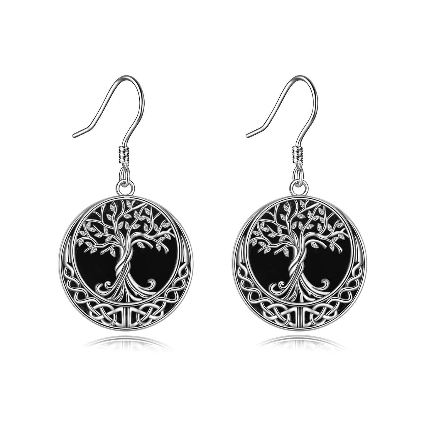 Tree of Life Earrings Sterling Silver Celtic Tree of Life Dangle Drop Earrings for Women Jewelry