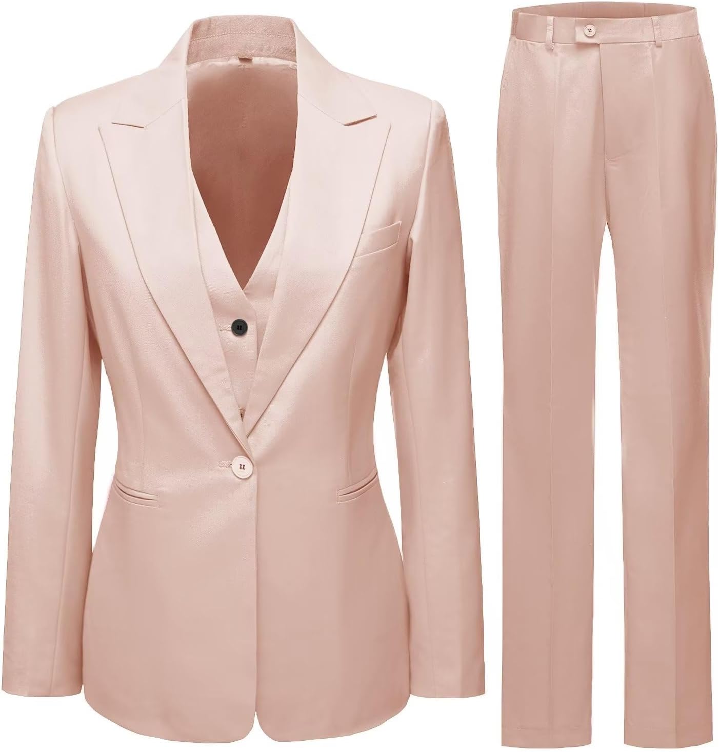 Women's 3 Piece Office Lady Business Suit Set Slim Fit Solid Blazer Vest Pant Set