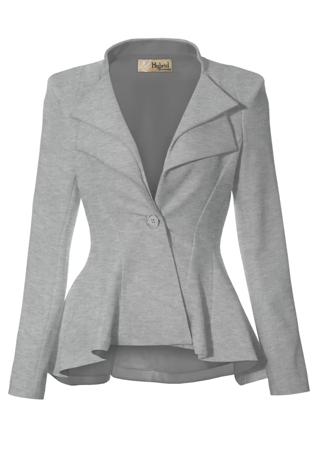 Hybrid & Company Women Double Notch Lapel Sharp Shoulder Pad Office Blazer