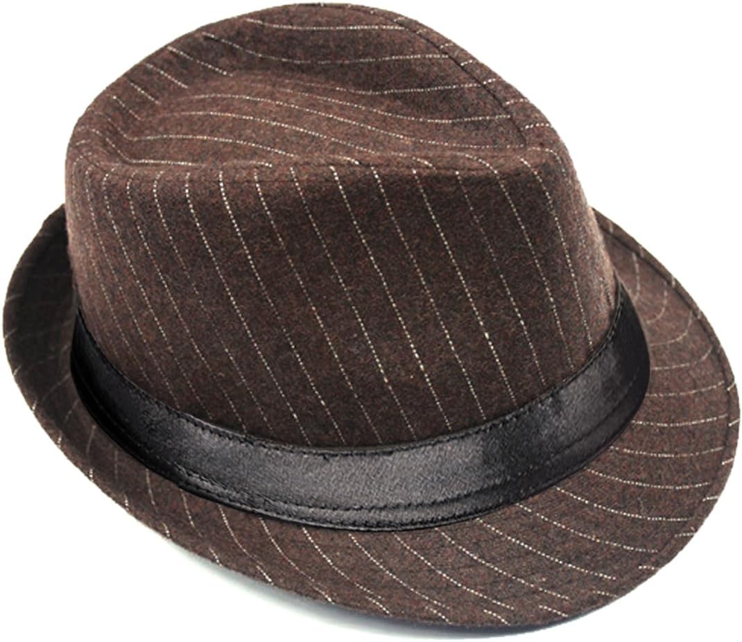 Nanwansu Unisex Classic Manhattan Structured Gangster Trilby Fedora Hat