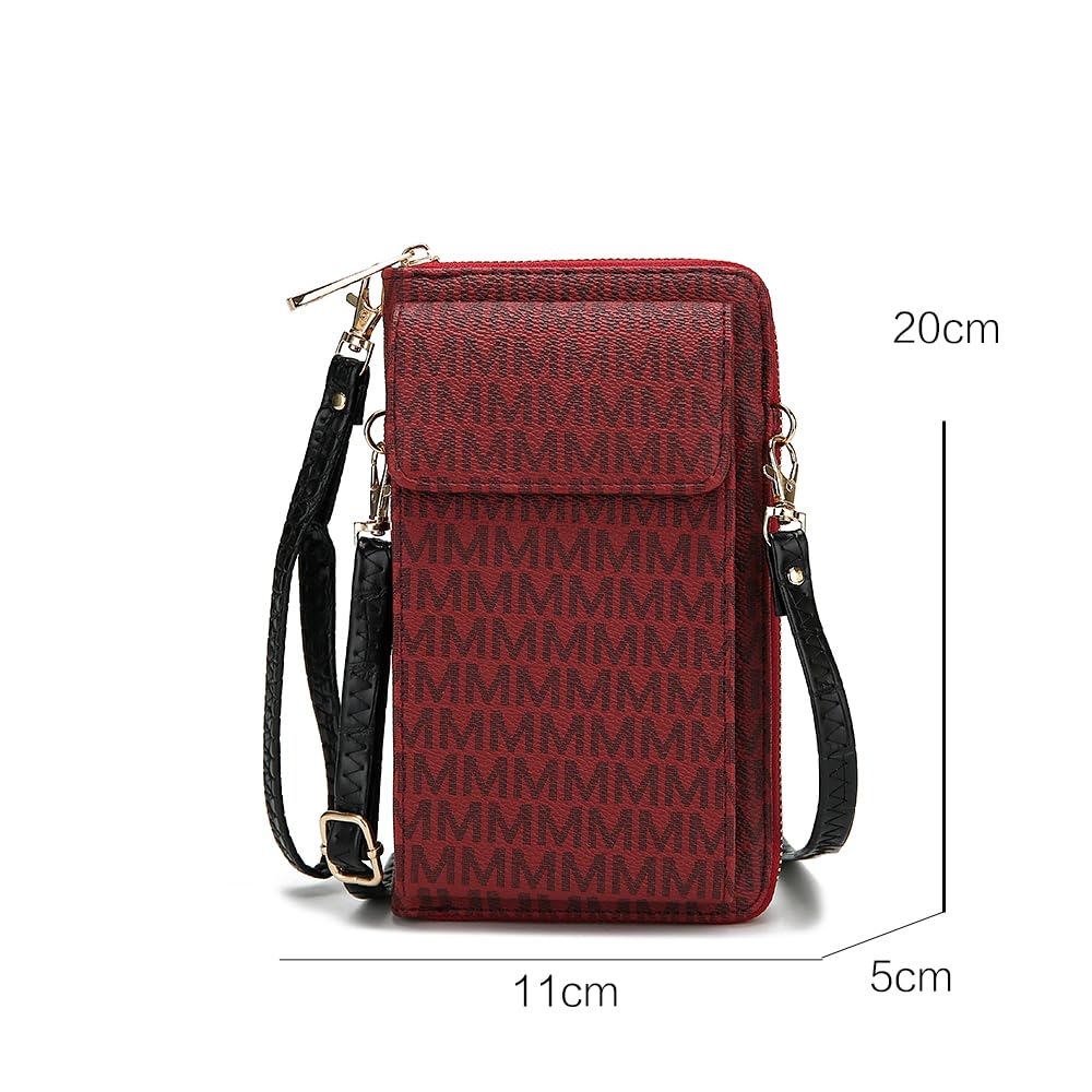 MKF Crossbody Cellphone Handbag for Women Wallet Purse – PU Leather Multi Pockets Clutch Bag, Wristlet Strap