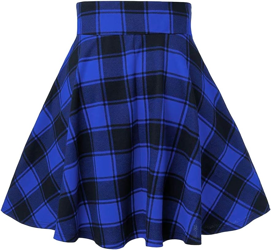 IDEALSANXUN Gothic Plaid Mini Skirts for Womens Short High Waist Plaid Skirts