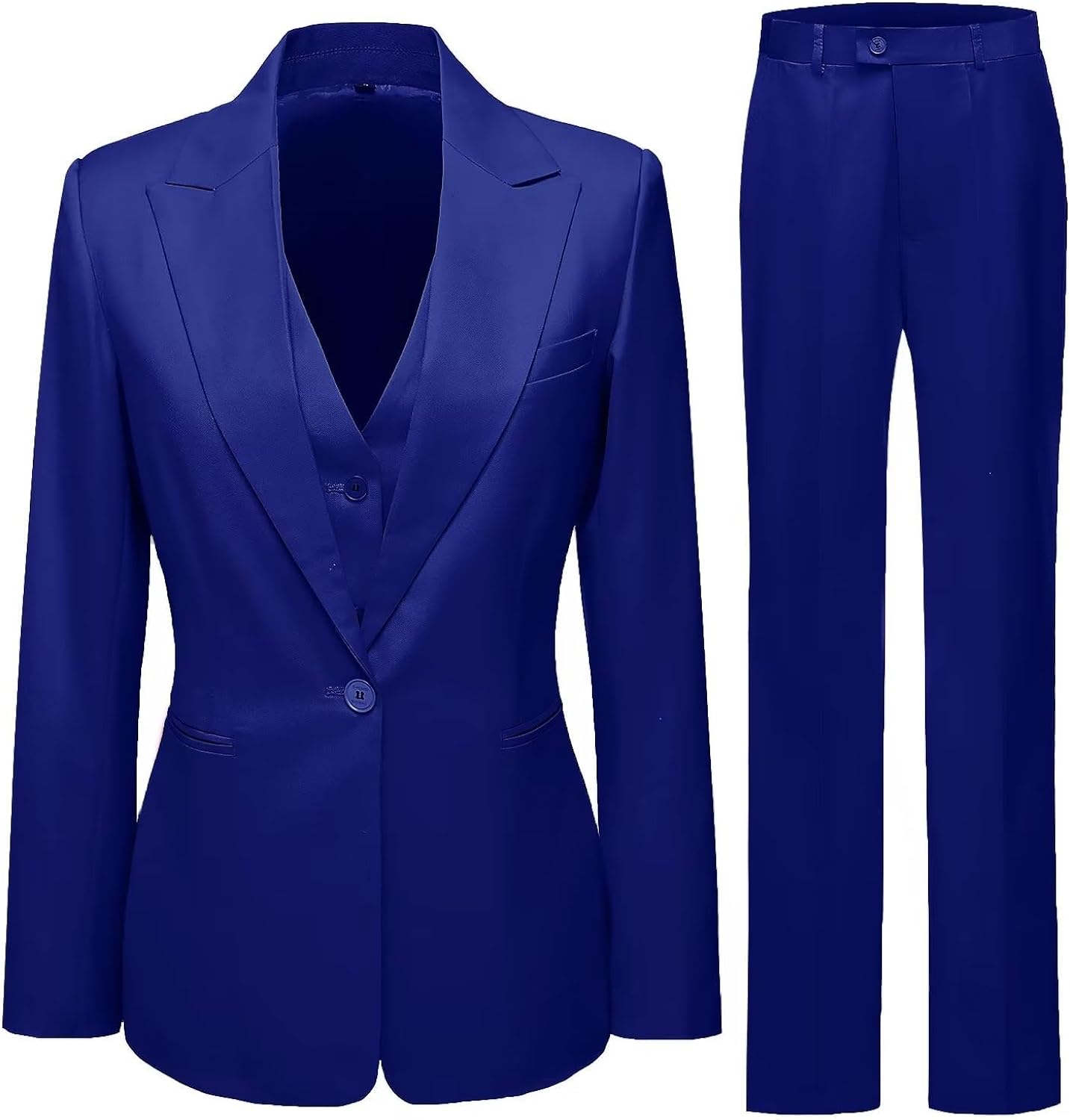 Women's 3 Piece Office Lady Business Suit Set Slim Fit Solid Blazer Vest Pant Set