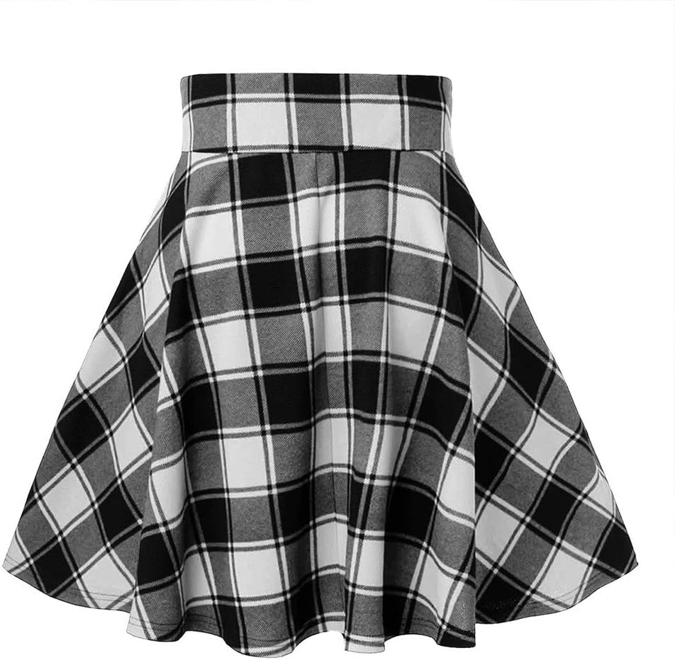 IDEALSANXUN Gothic Plaid Mini Skirts for Womens Short High Waist Plaid Skirts