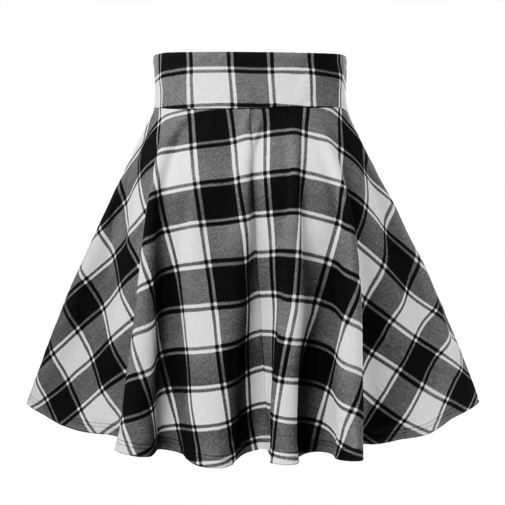 IDEALSANXUN Gothic Plaid Mini Skirts for Womens Short High Waist Plaid Skirts