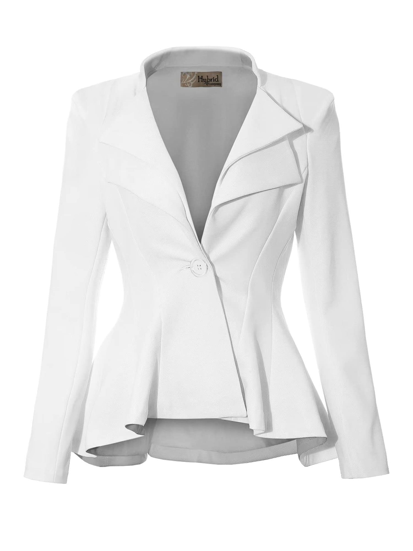 Hybrid & Company Women Double Notch Lapel Sharp Shoulder Pad Office Blazer