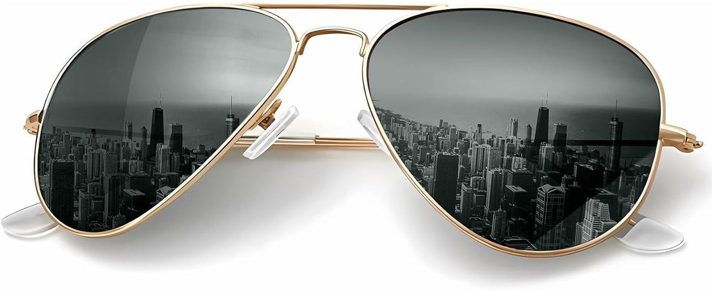 KALIYADI Classic Aviator Sunglasses for Men Women Driving Sun glasses Polarized Lens UV Blocking