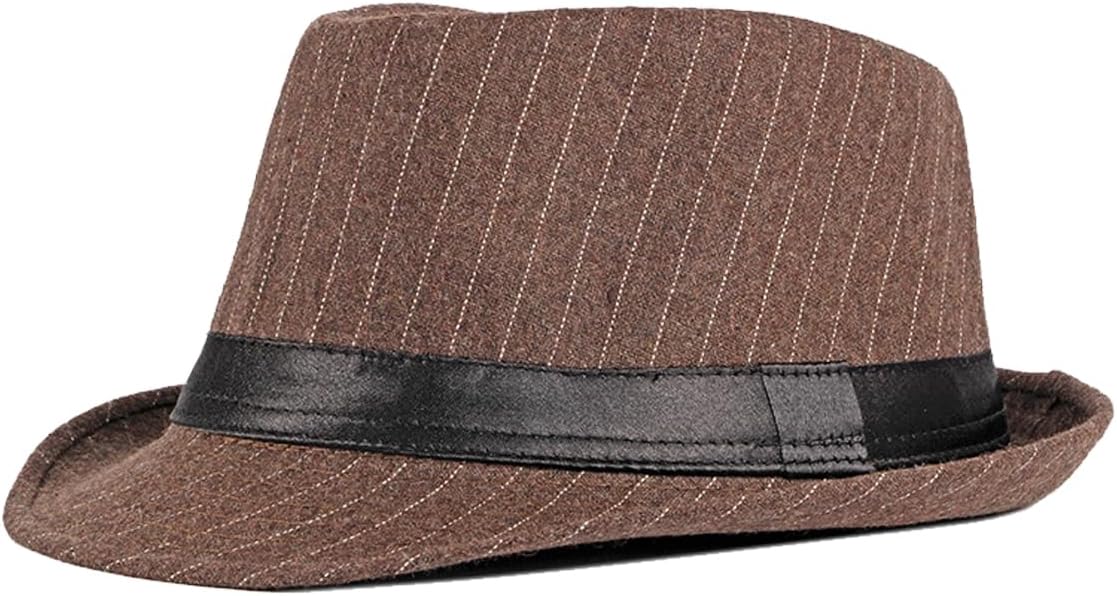 Nanwansu Unisex Classic Manhattan Structured Gangster Trilby Fedora Hat