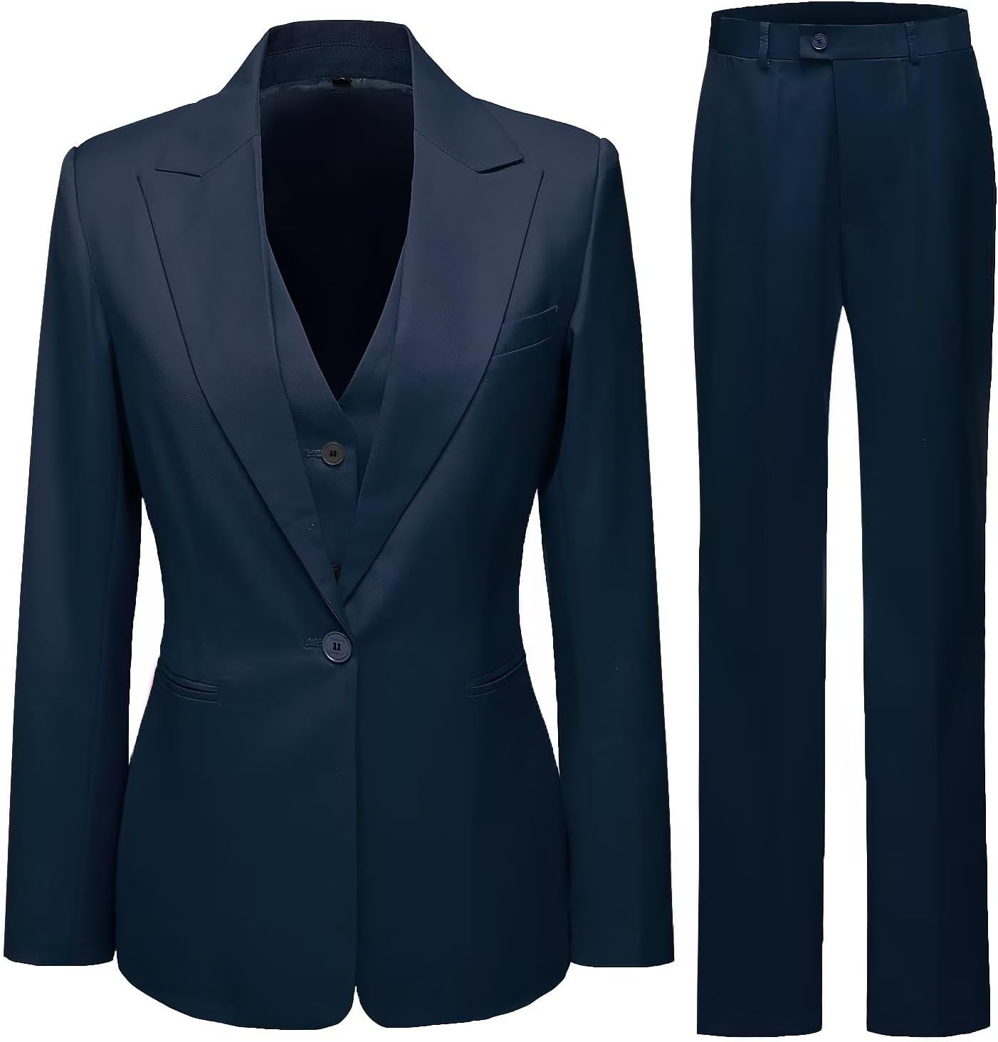 Women's 3 Piece Office Lady Business Suit Set Slim Fit Solid Blazer Vest Pant Set