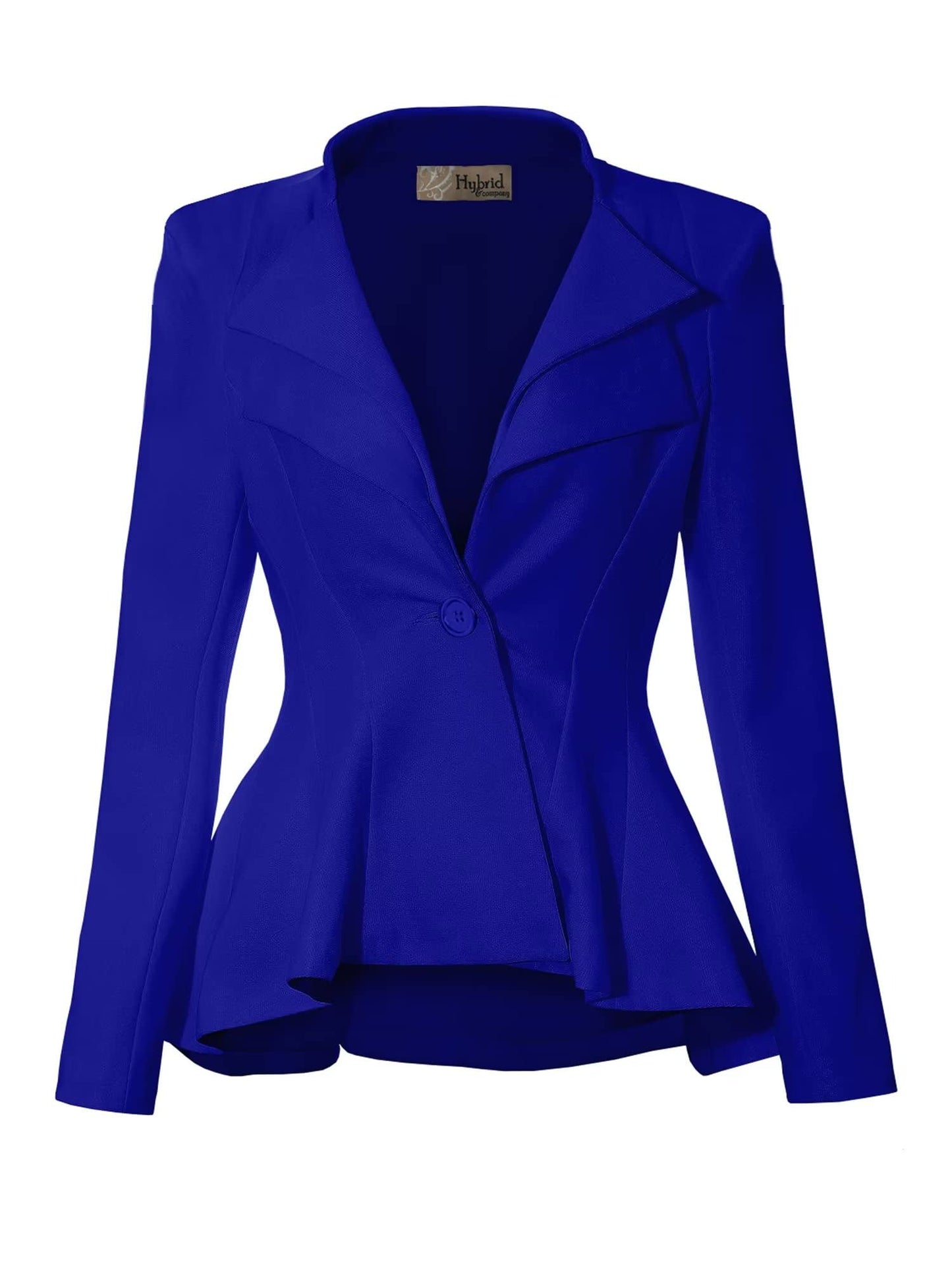 Hybrid & Company Women Double Notch Lapel Sharp Shoulder Pad Office Blazer