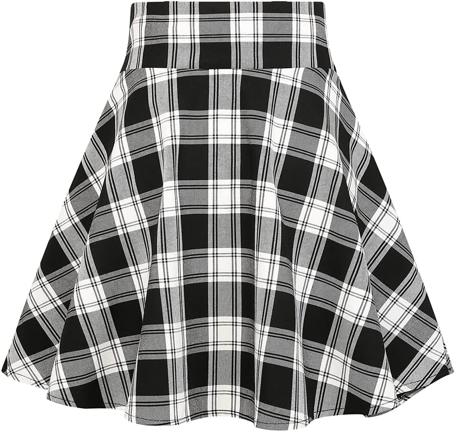 IDEALSANXUN Gothic Plaid Mini Skirts for Womens Short High Waist Plaid Skirts