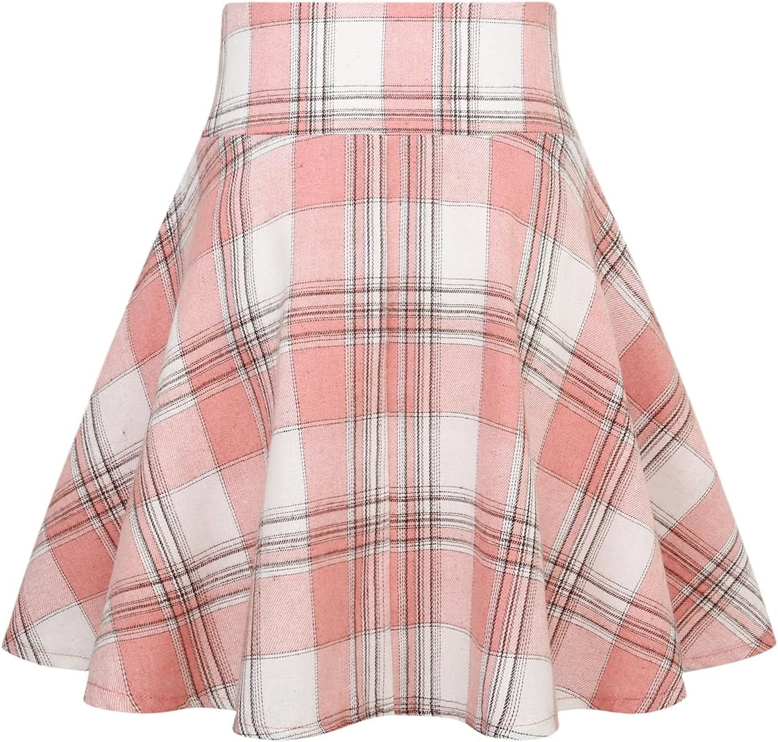 IDEALSANXUN Gothic Plaid Mini Skirts for Womens Short High Waist Plaid Skirts