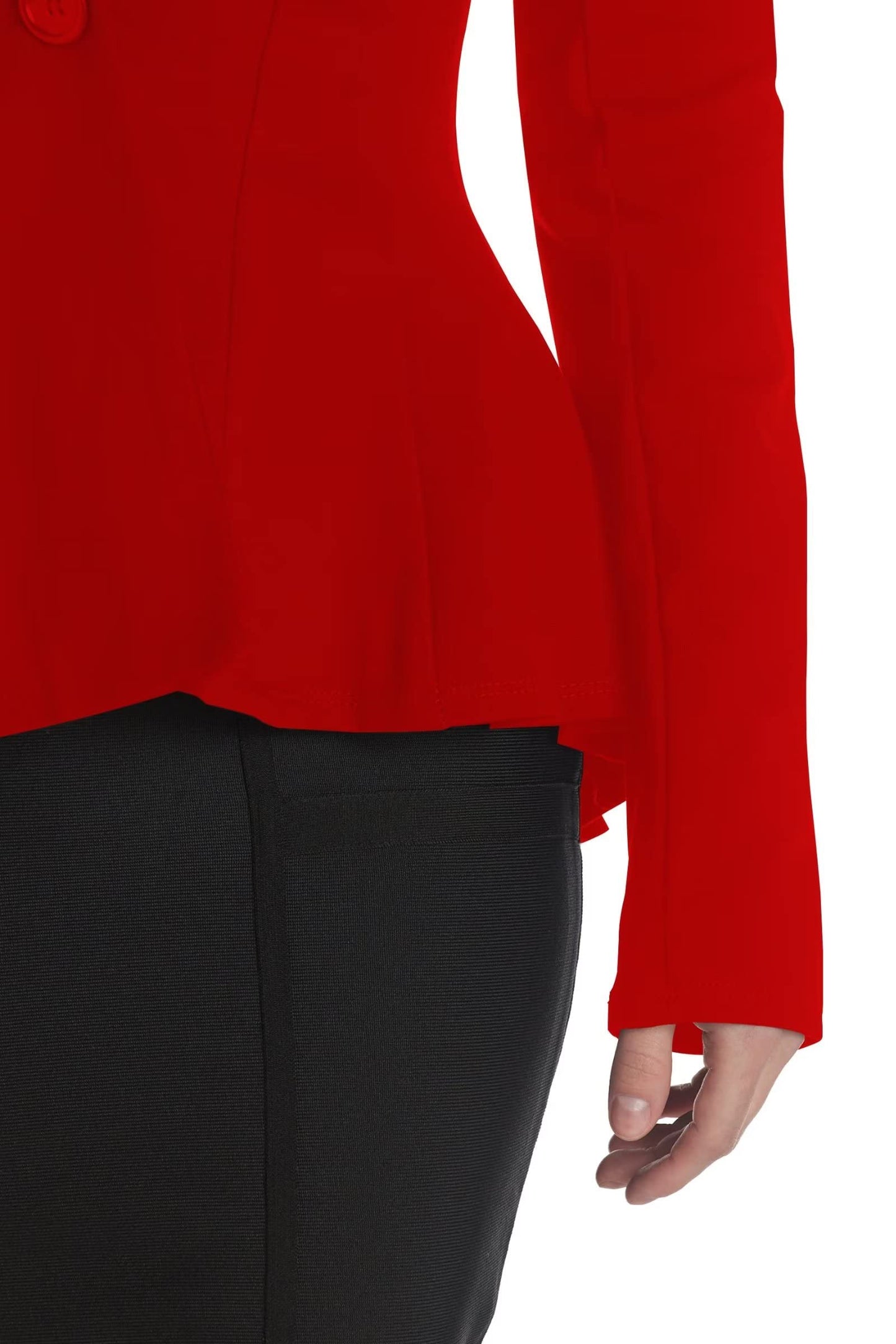 Hybrid & Company Women Double Notch Lapel Sharp Shoulder Pad Office Blazer