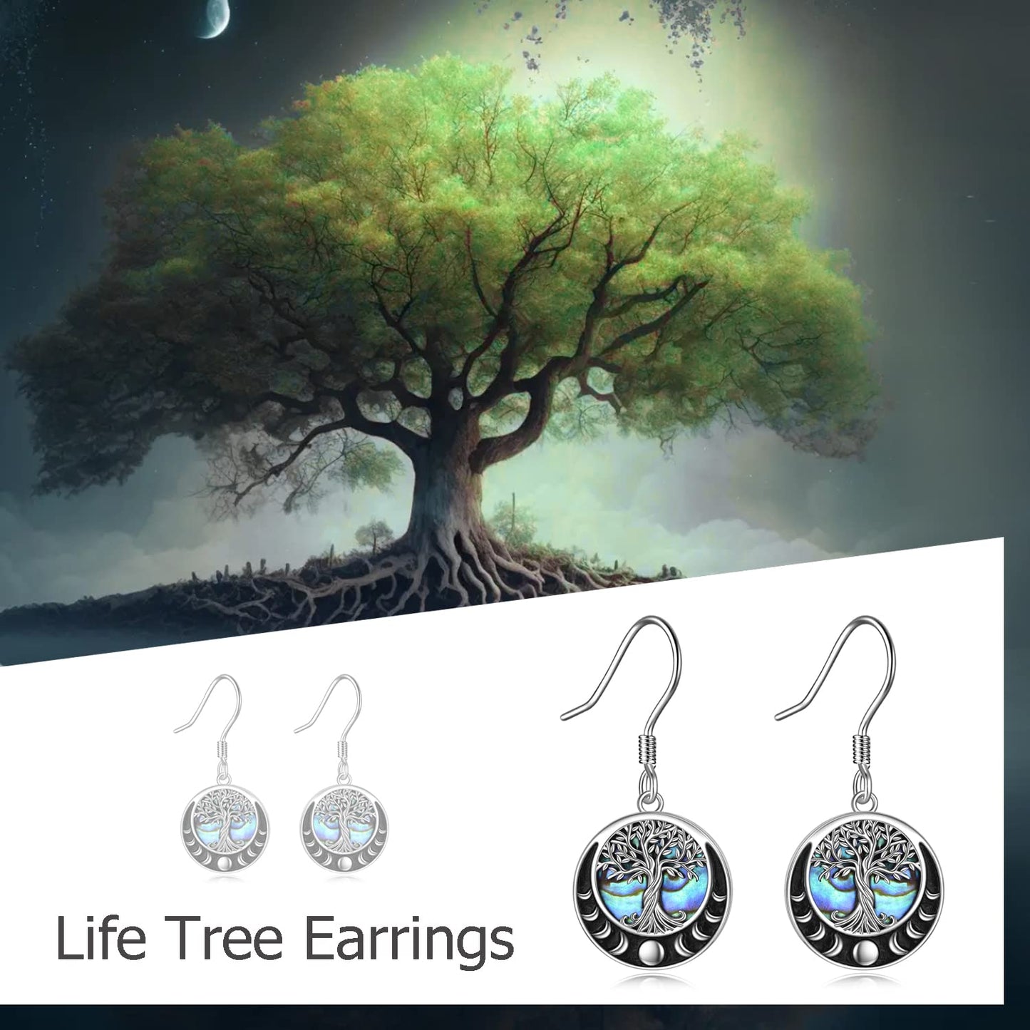 Tree of Life Earrings Sterling Silver Celtic Tree of Life Dangle Drop Earrings for Women Jewelry