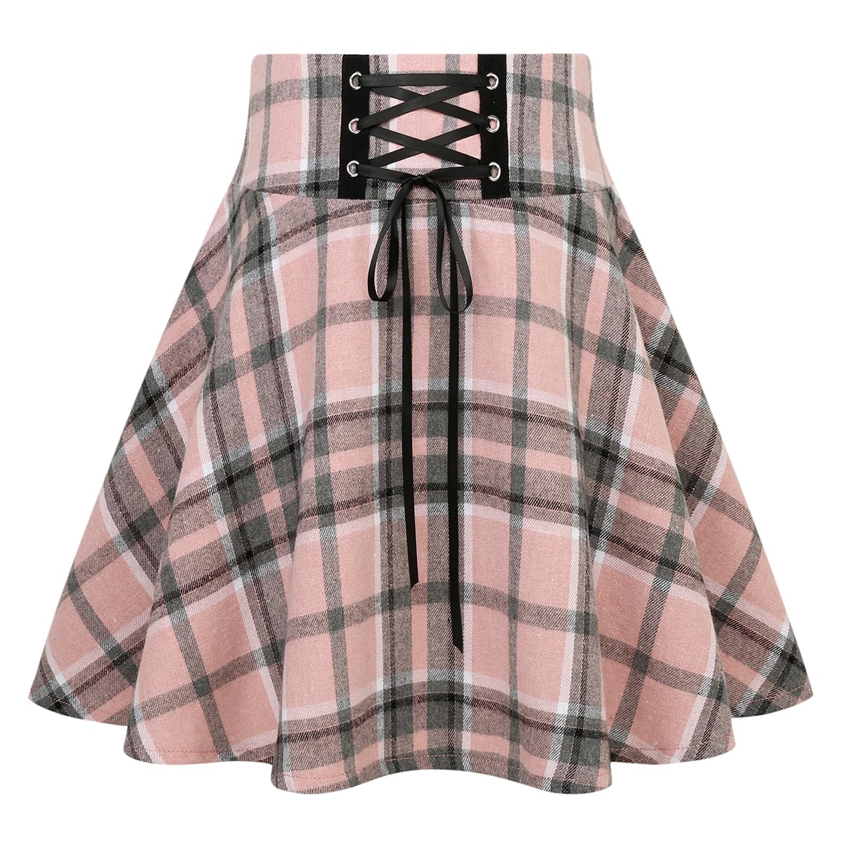 IDEALSANXUN Gothic Plaid Mini Skirts for Womens Short High Waist Plaid Skirts