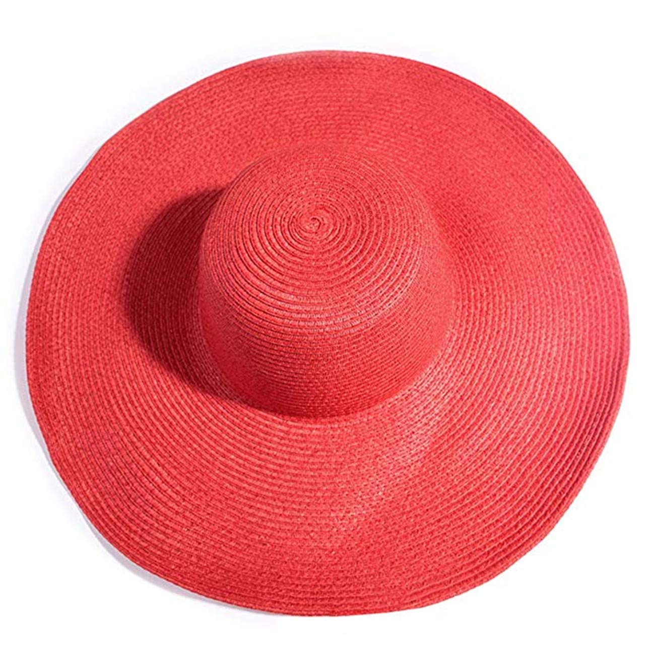 Baonmy Women’s Ridge Wide Brim Sun Hat Beachwear Summer Straw Hat