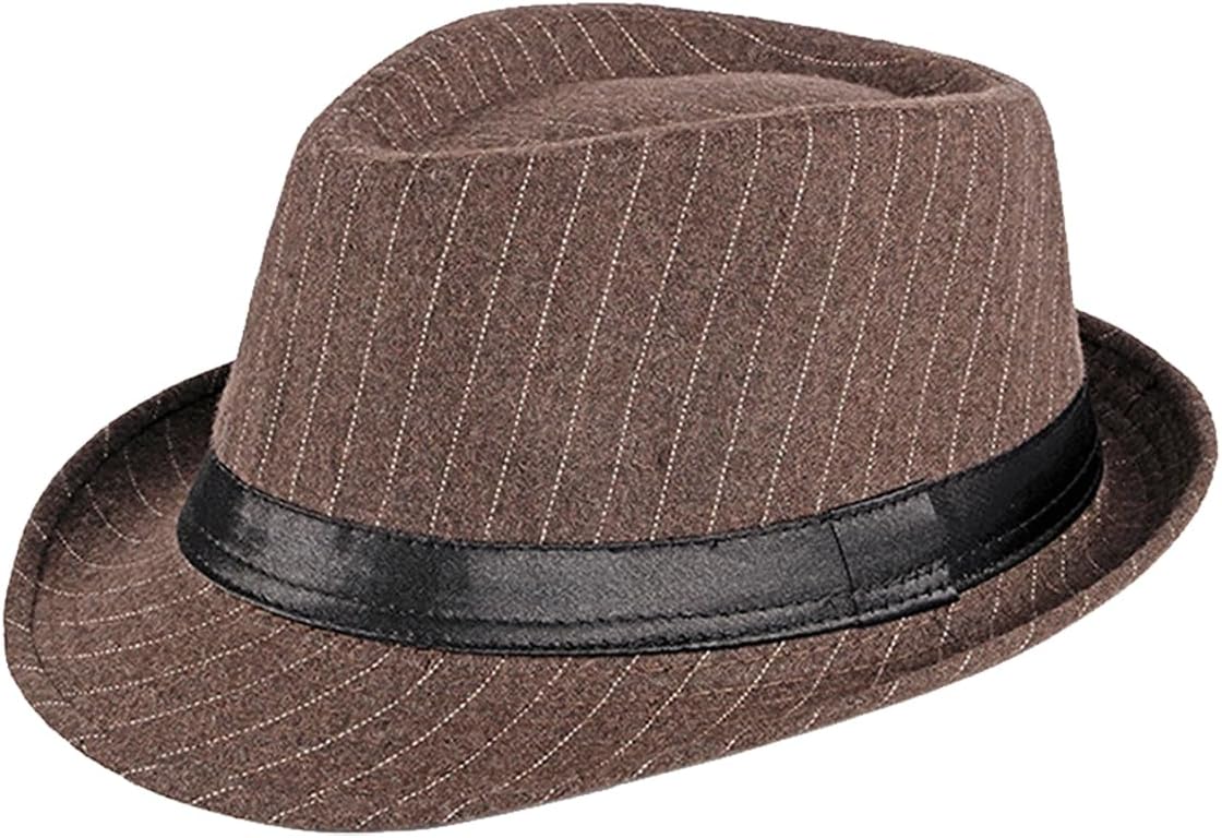 Nanwansu Unisex Classic Manhattan Structured Gangster Trilby Fedora Hat