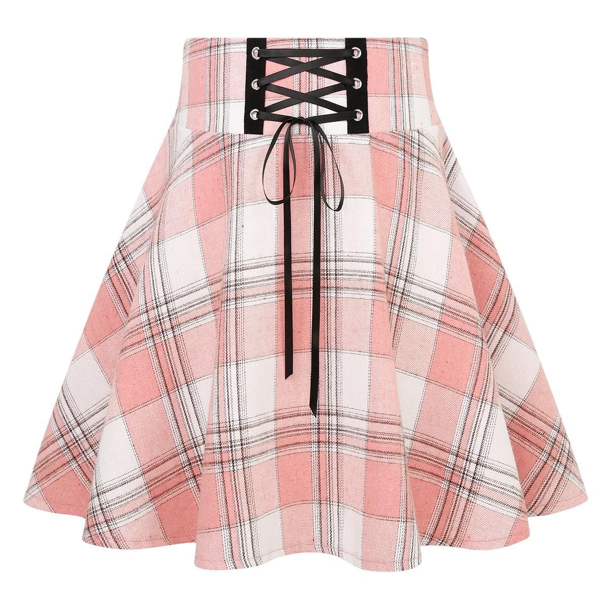 IDEALSANXUN Gothic Plaid Mini Skirts for Womens Short High Waist Plaid Skirts