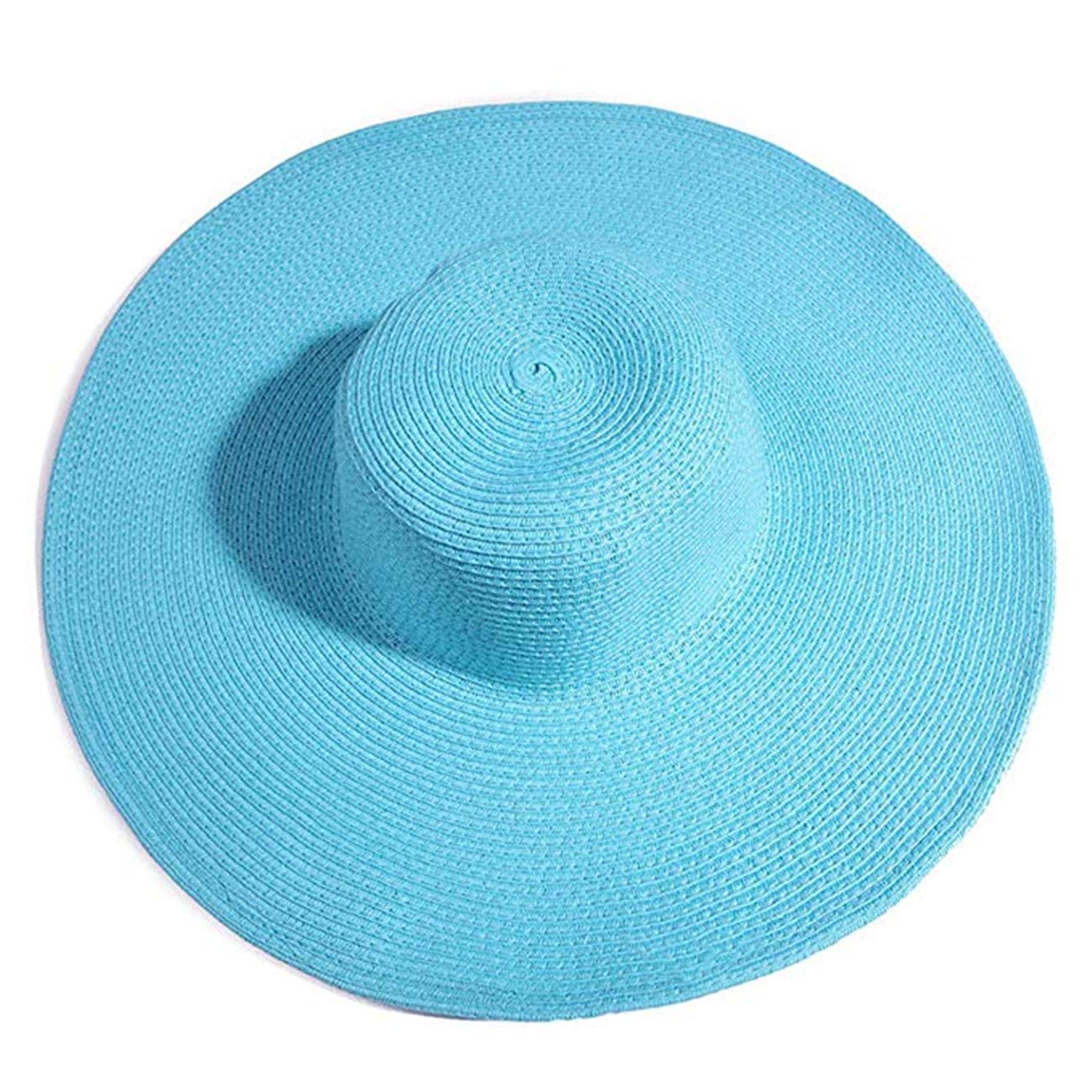 Baonmy Women’s Ridge Wide Brim Sun Hat Beachwear Summer Straw Hat