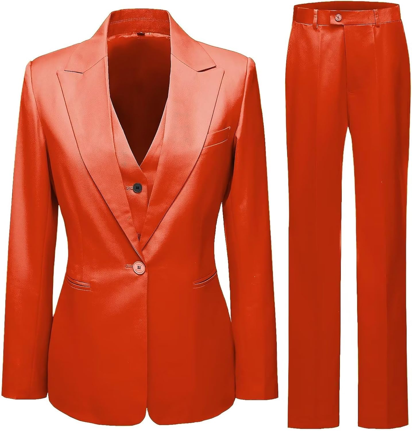 Women's 3 Piece Office Lady Business Suit Set Slim Fit Solid Blazer Vest Pant Set