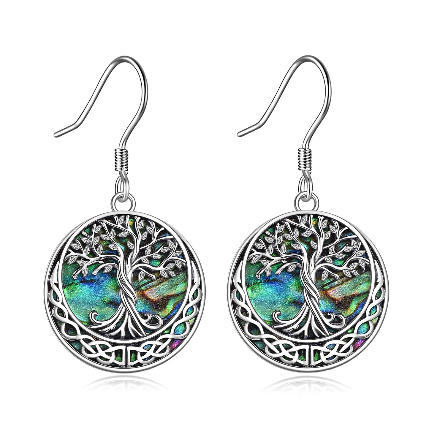 Tree of Life Earrings Sterling Silver Celtic Tree of Life Dangle Drop Earrings for Women Jewelry