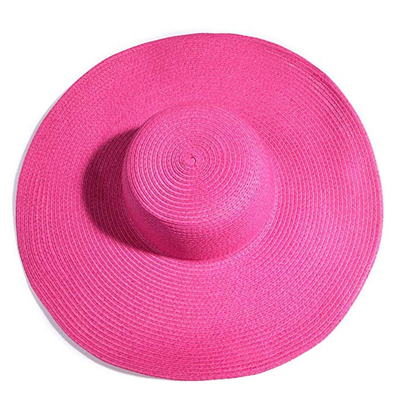 Baonmy Women’s Ridge Wide Brim Sun Hat Beachwear Summer Straw Hat