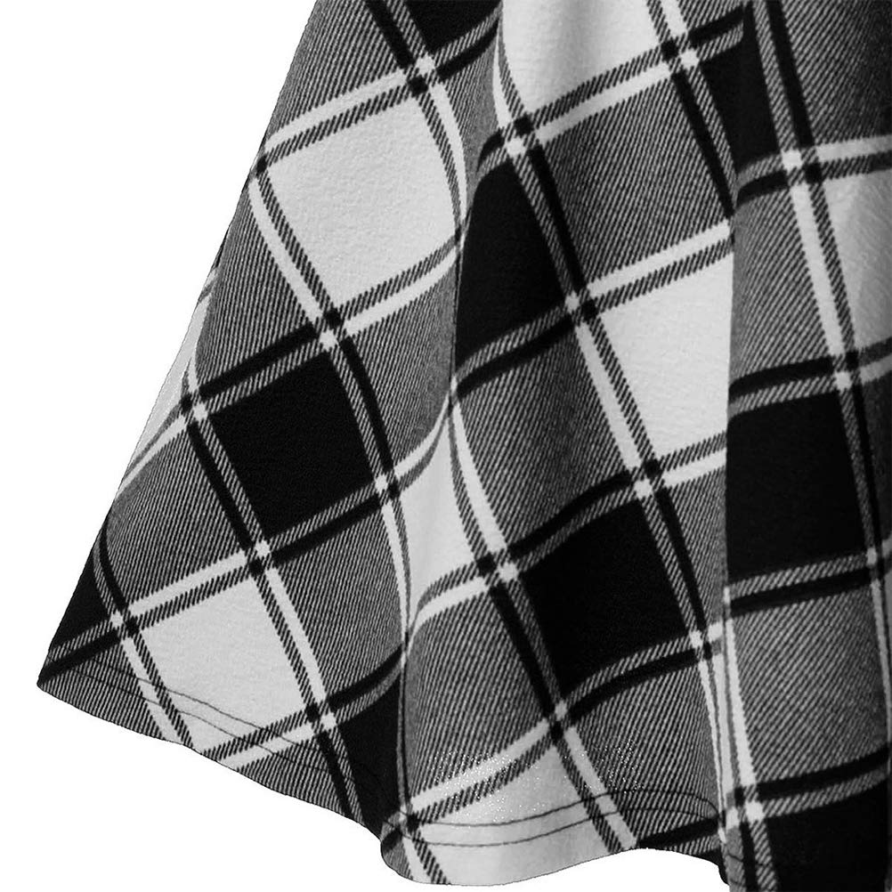 IDEALSANXUN Gothic Plaid Mini Skirts for Womens Short High Waist Plaid Skirts