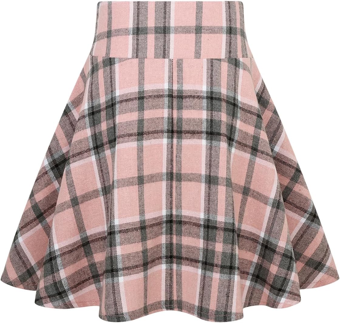 IDEALSANXUN Gothic Plaid Mini Skirts for Womens Short High Waist Plaid Skirts