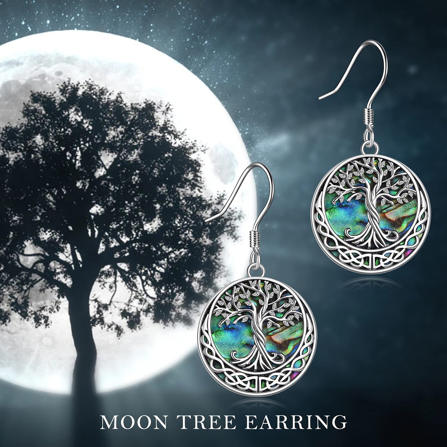 Tree of Life Earrings Sterling Silver Celtic Tree of Life Dangle Drop Earrings for Women Jewelry