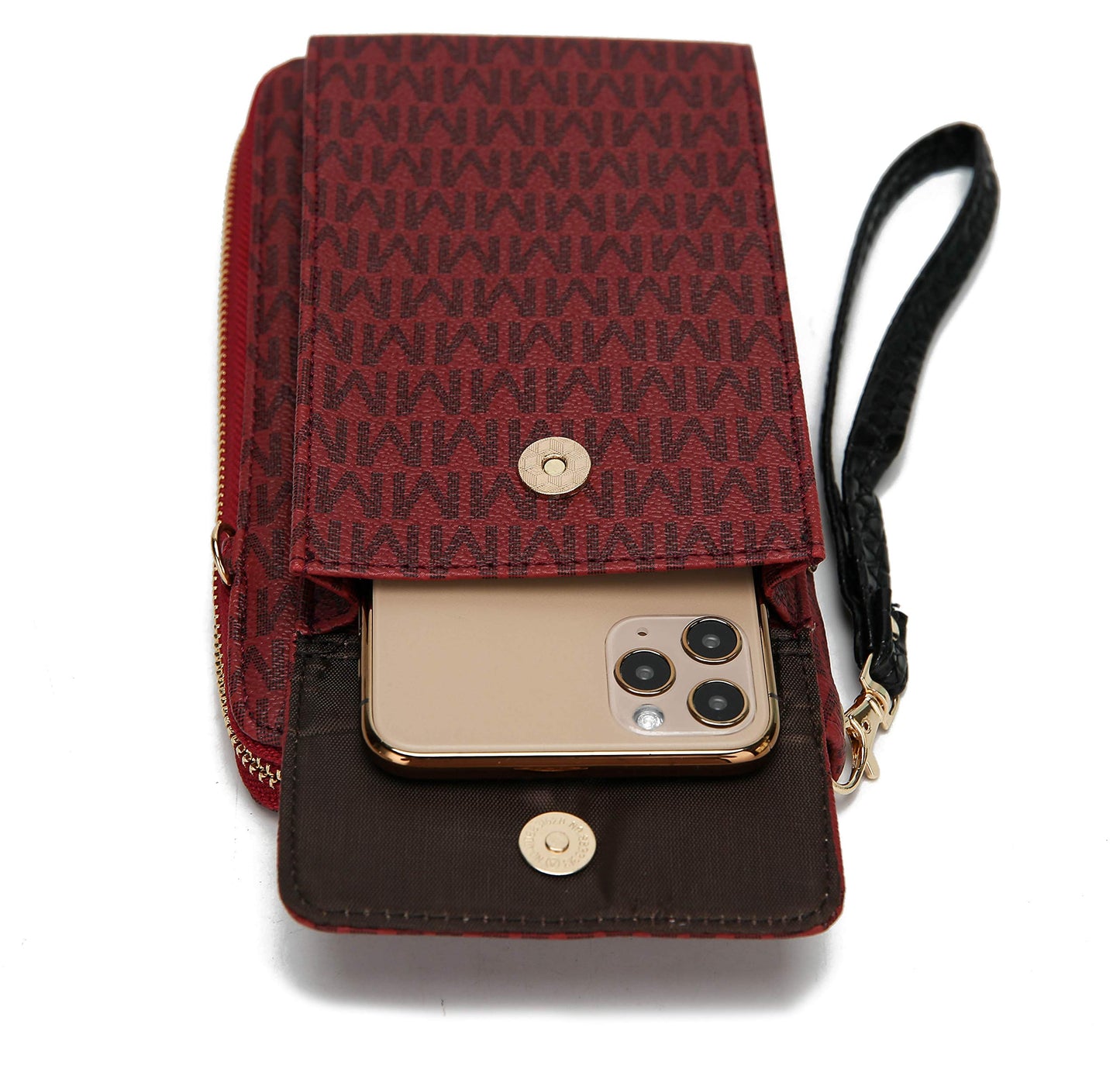 MKF Crossbody Cellphone Handbag for Women Wallet Purse – PU Leather Multi Pockets Clutch Bag, Wristlet Strap