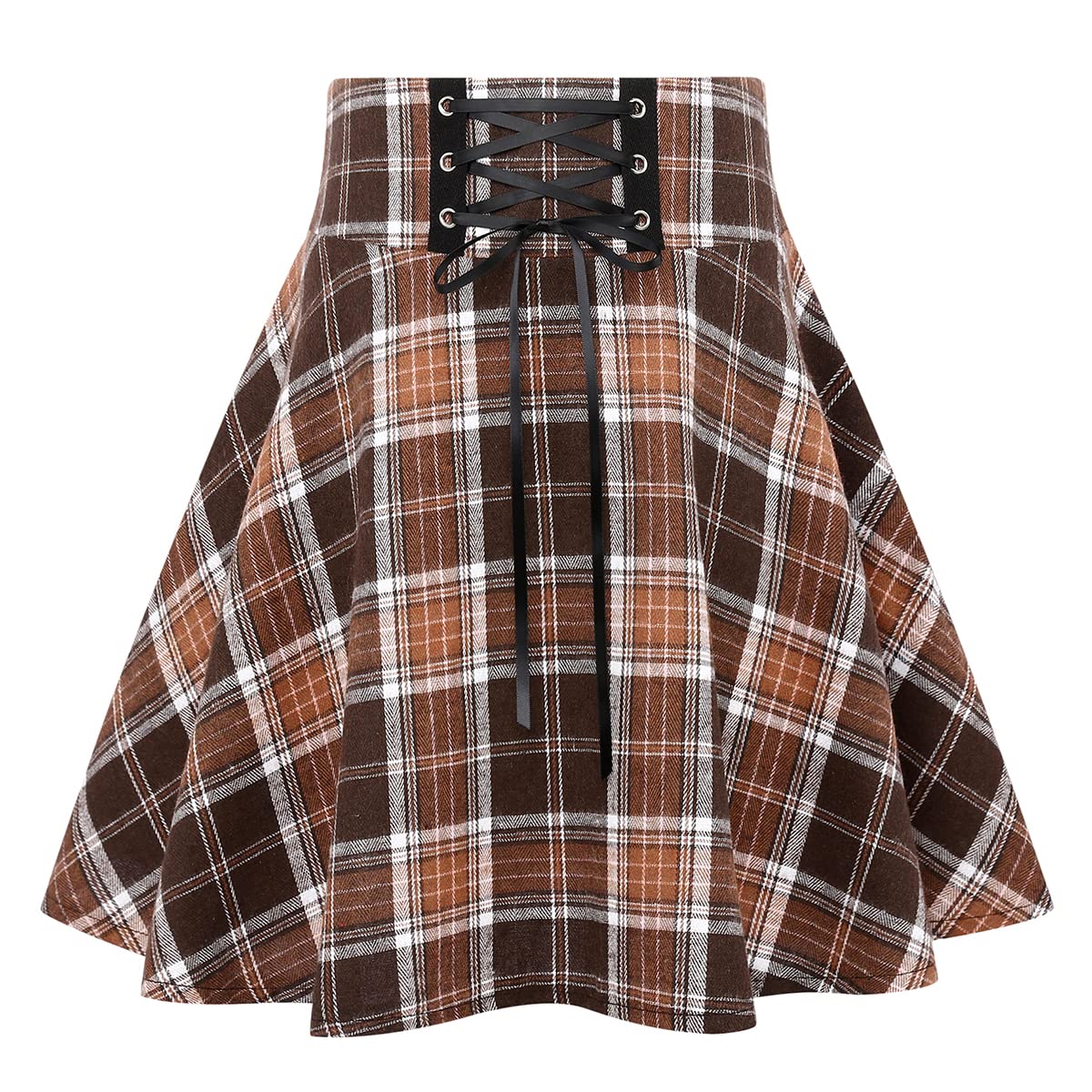 IDEALSANXUN Gothic Plaid Mini Skirts for Womens Short High Waist Plaid Skirts