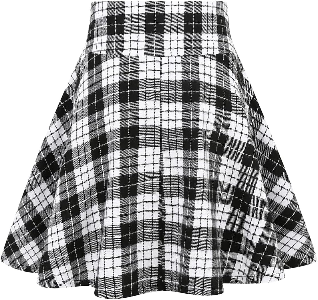 IDEALSANXUN Gothic Plaid Mini Skirts for Womens Short High Waist Plaid Skirts