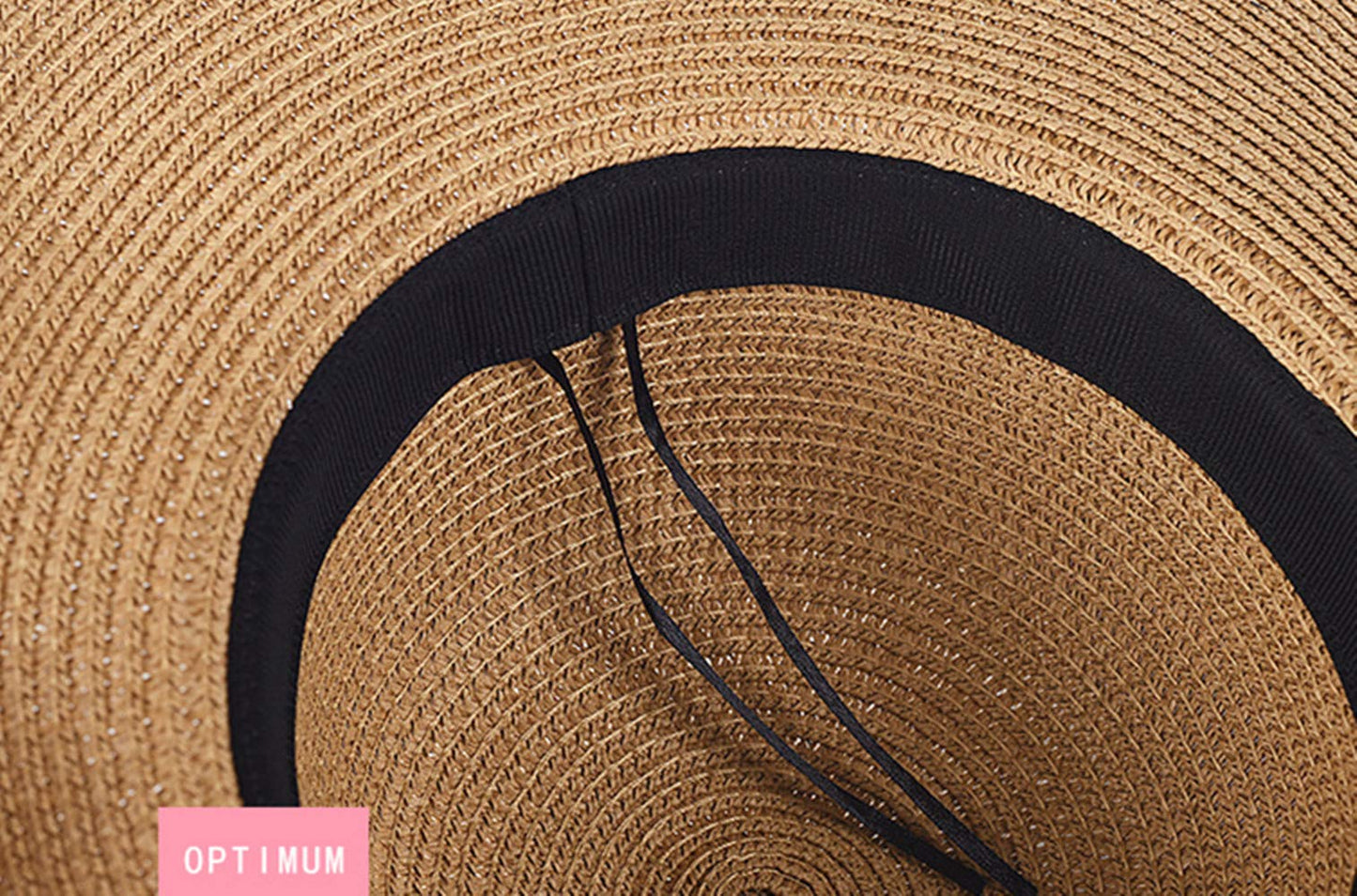 Baonmy Women’s Ridge Wide Brim Sun Hat Beachwear Summer Straw Hat