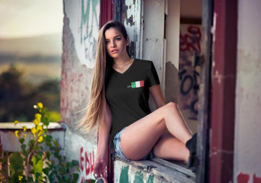 Italy Unisex Jersey Short Sleeve V-Neck Tee